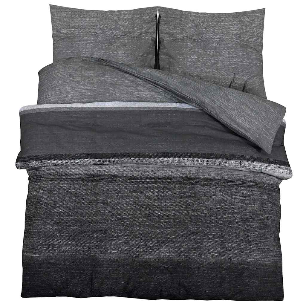 Vidaxl Duvet Overray Set 260x220 cm Baumwolle dunkelgrau