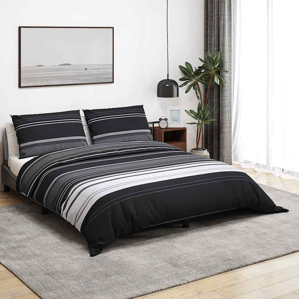 Vidaxl Duvet Crossing Set 140x200 cm Baumwollschwarz und Weiß
