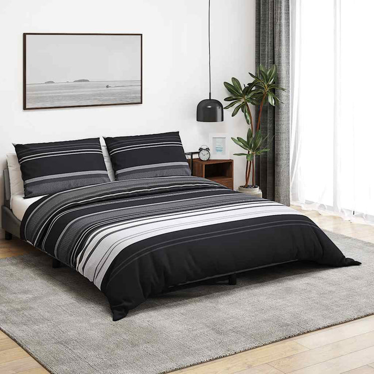 Vidaxl Duvet Overray Set 220x240 cm Baumwollschwarz und Weiß