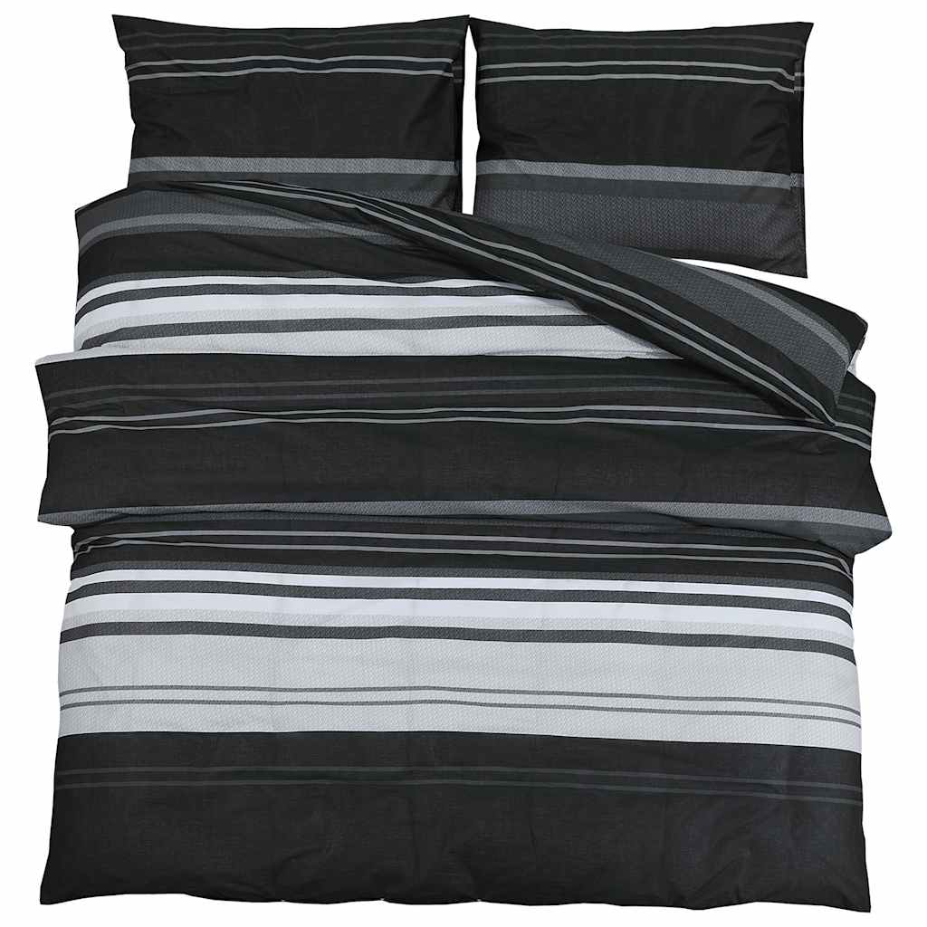 Vidaxl Duvet Overray Set 260x240 cm Baumwollschwarz und Weiß