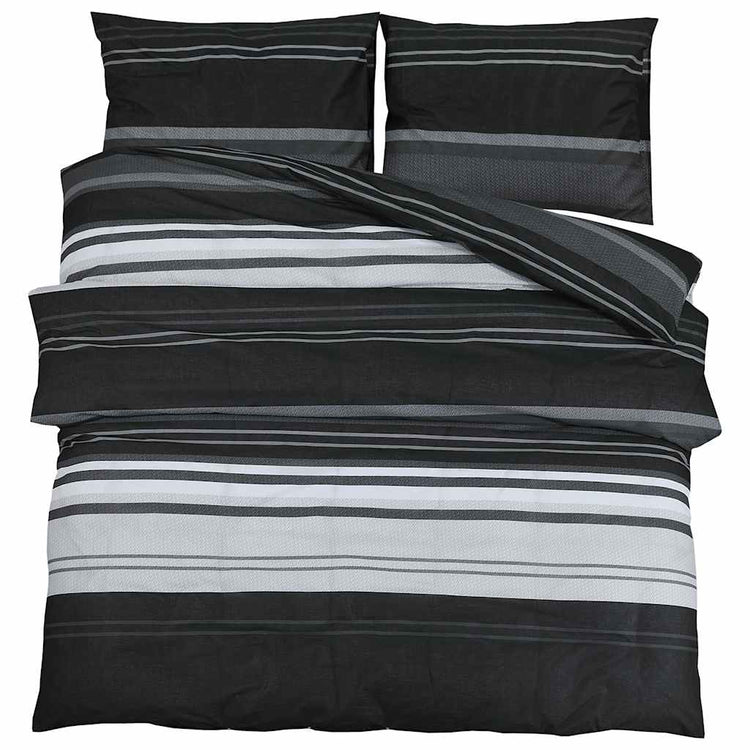 Vidaxl Duvet Overray Set 260x240 cm Baumwollschwarz und Weiß