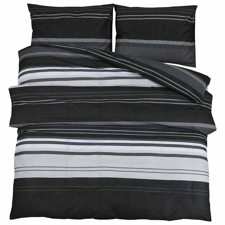Vidaxl Duvet Crossing Set 200x200 cm Baumwollschwarz und Weiß