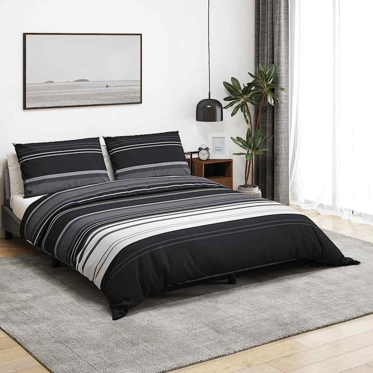 Vidaxl Duvet Crossing Set 200x200 cm Baumwollschwarz und Weiß