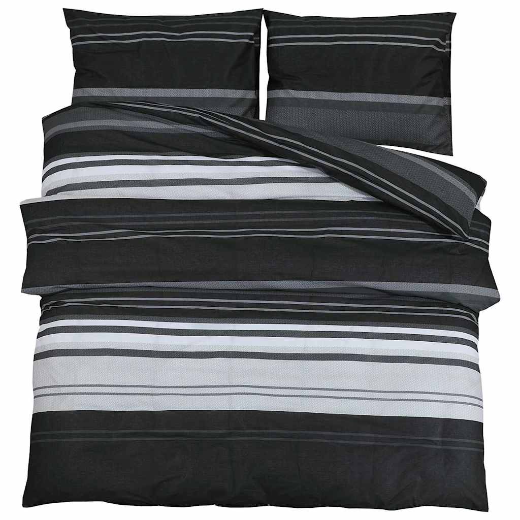 Vidaxl Duvet Overray Set 260x220 cm Baumwollschwarz und Weiß