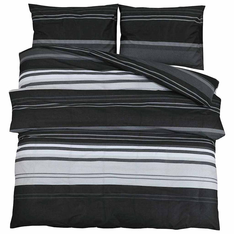Vidaxl Duvet Overray Set 260x220 cm Baumwollschwarz und Weiß