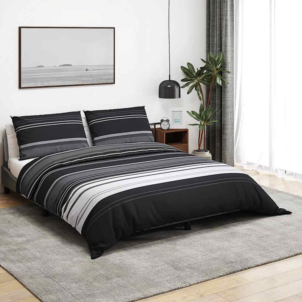 Vidaxl Duvet Overray Set 260x220 cm Baumwollschwarz und Weiß