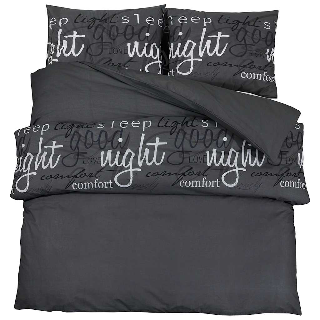 Vidaxx Bettbezug-Set 140x200 cm Baumwolle schwarz
