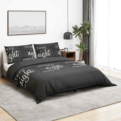 Vidaxl Duvet Overray Set 200x220 cm Baumwollschwarz