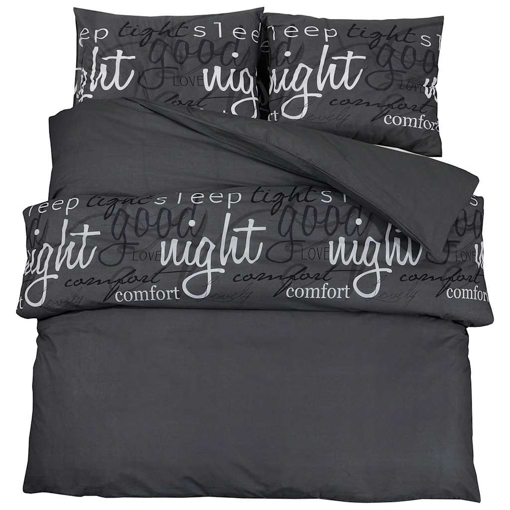 Vidaxl Duvet Overlay Set 260x220 cm Baumwollschwarz