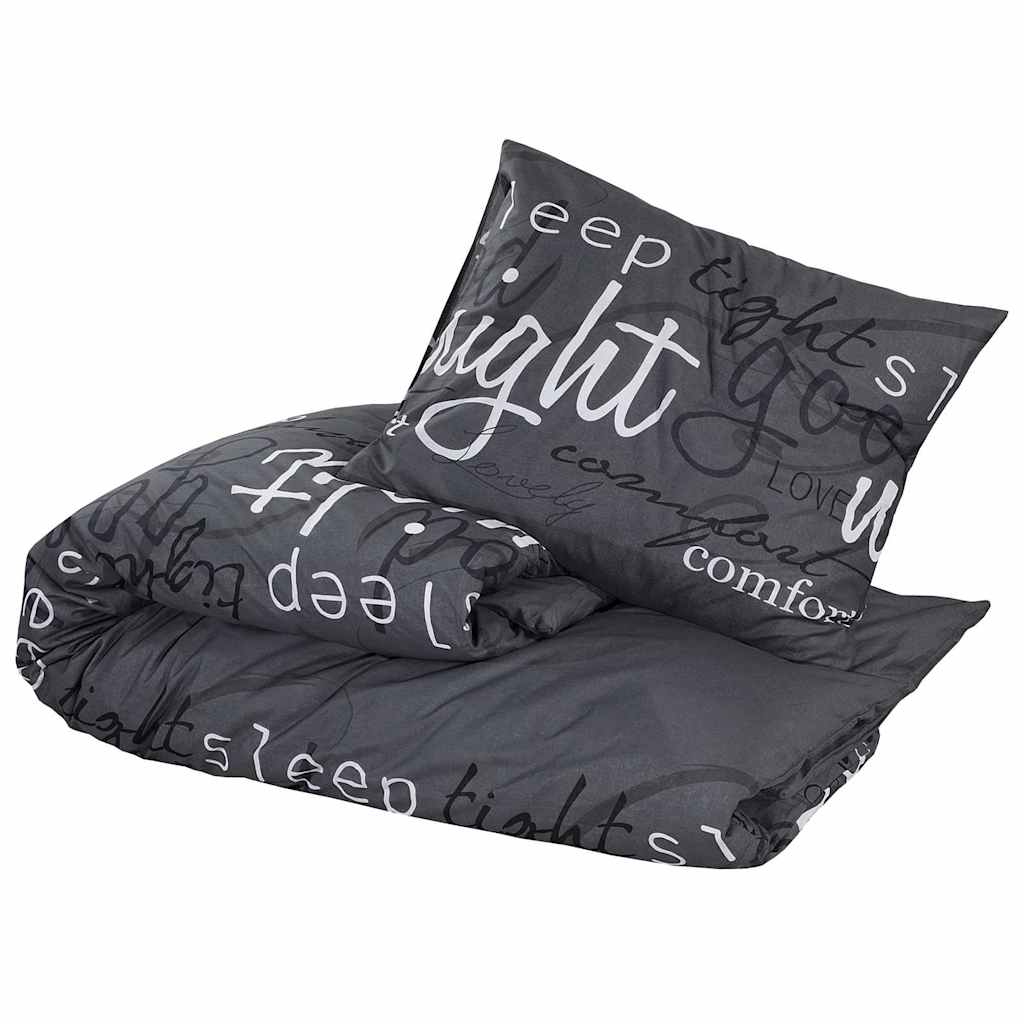Vidaxl Duvet Overlay Set 260x220 cm Baumwollschwarz