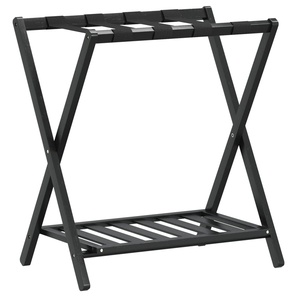vidaxl Gepäckträger Schwarz 68x38x58 cm Bambus