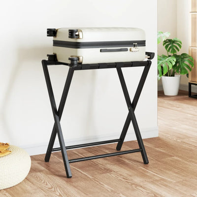 Vidaxl -Gepäckregal 68.5x38x58 cm Bamboo Schwarz