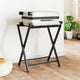 Vidaxl -Gepäckregal 68.5x38x58 cm Bamboo Schwarz