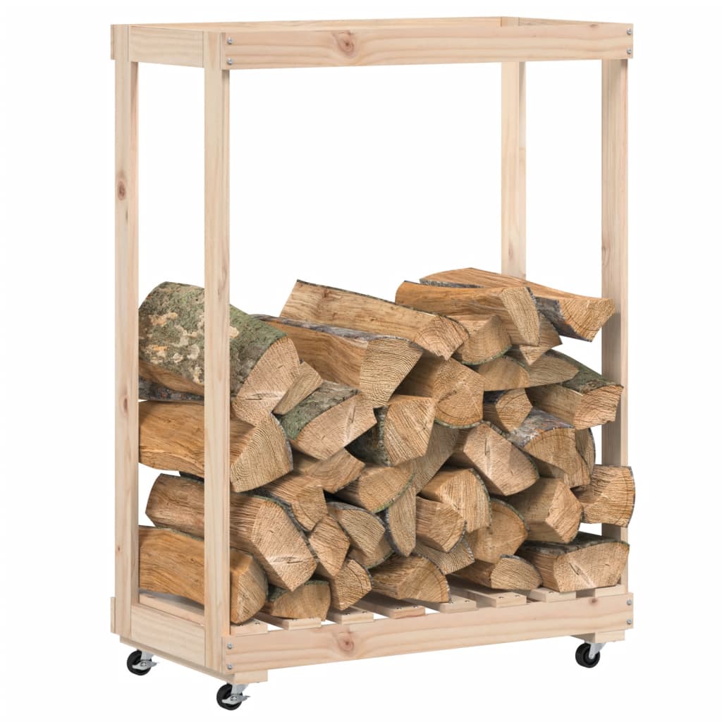 VIDAXL -Holzblockhalter mit Rädern 76,5 x 40 x 108 cm Festkiefer