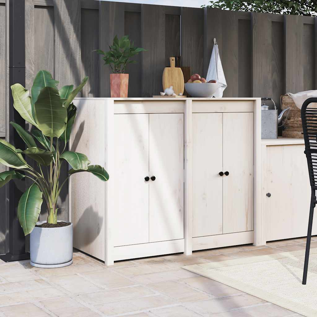 Vidaxl Schranktüren für Außenküche 2 ST 50x9x82 cm Kiefernholz Weiß weiß