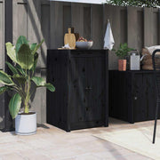 Vidaxl Schranktüren für Außenküche 50x9x82 cm Kiefernholz schwarz - afbeelding 1