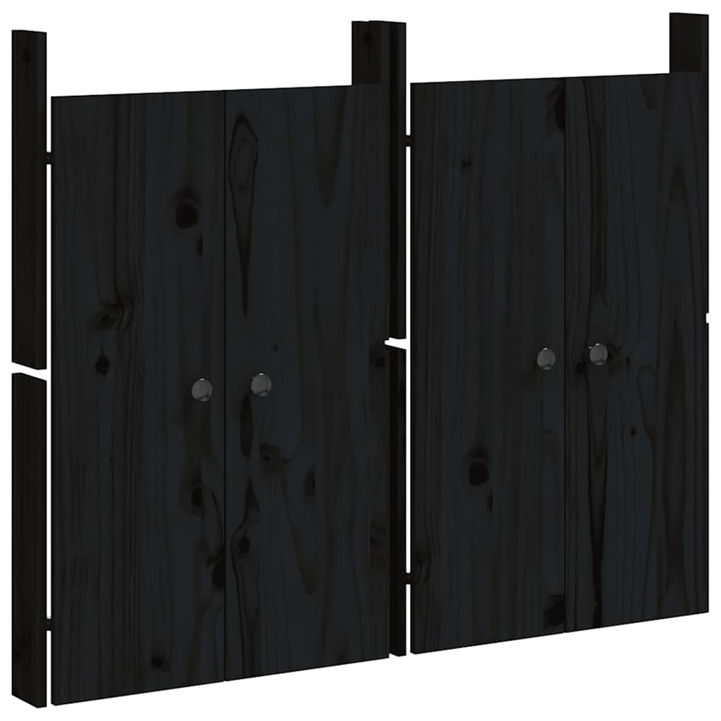Vidaxl Schranktüren für Außenküche 2 ST 50x9x82 cm Kiefernholz schwarz