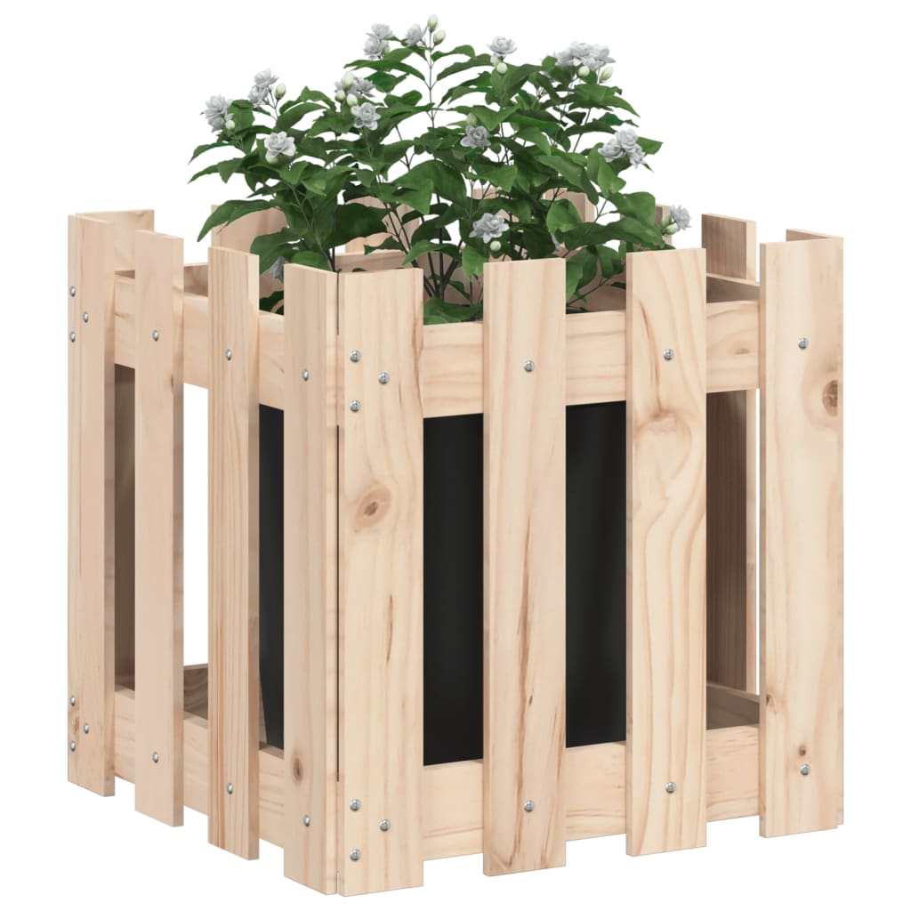 VIDAXL -Pflanzer mit Fechten 40 x 40 x 40 cm Festkiefer