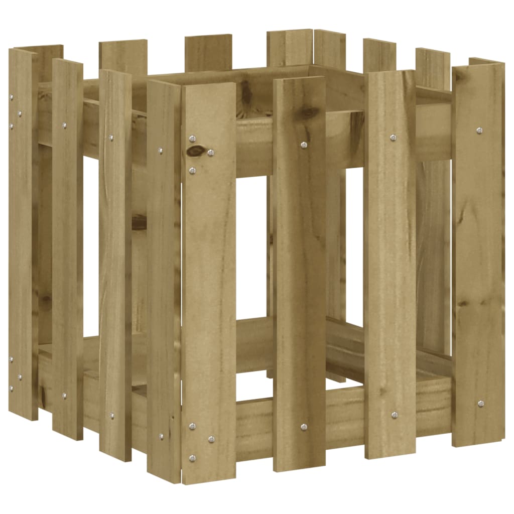VIDAXL -Pflanzer mit Zaun 40 x 40 x 40 cm imprägniertes Kiefernholz
