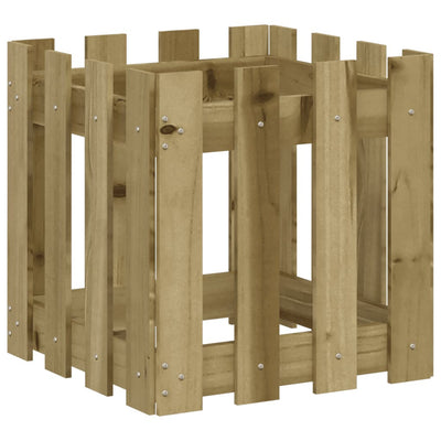 VIDAXL -Pflanzer mit Zaun 40 x 40 x 40 cm imprägniertes Kiefernholz