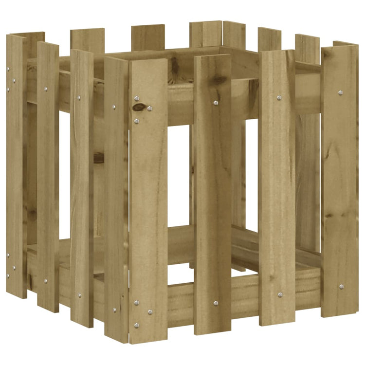 VIDAXL -Pflanzer mit Zaun 40 x 40 x 40 cm imprägniertes Kiefernholz