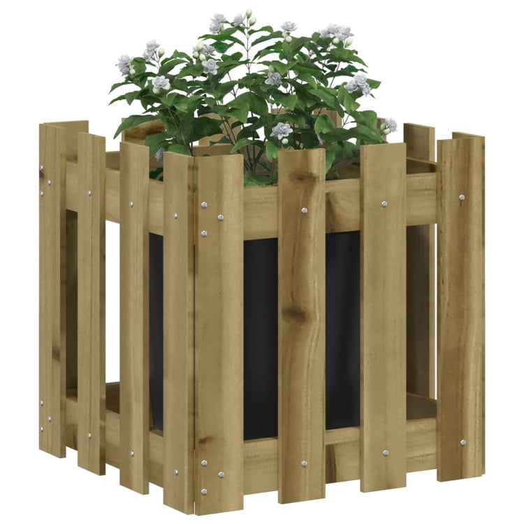 VIDAXL -Pflanzer mit Zaun 40 x 40 x 40 cm imprägniertes Kiefernholz