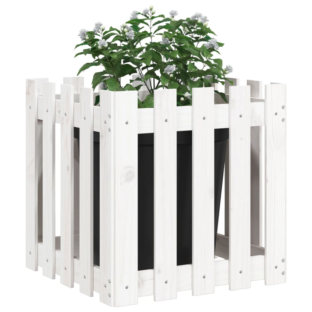 VIDAXL -Planungsbox mit Fechten 50x50x50 cm Festkiefer weiß
