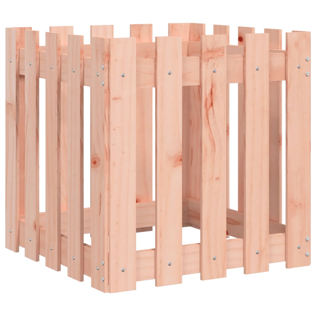 VIDAXL -Planungsbox mit Zaundesign 50x50x50 cm Solid Douglashout