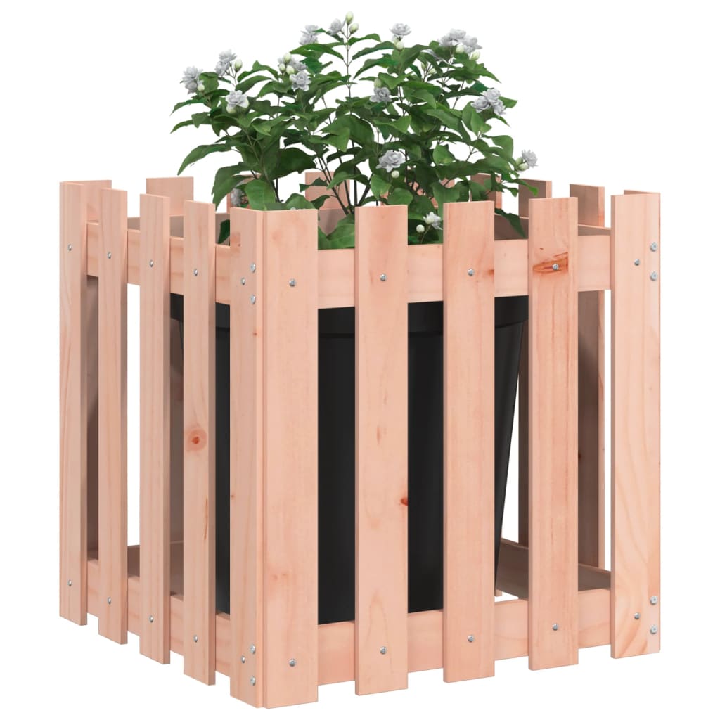 VIDAXL -Planungsbox mit Zaundesign 50x50x50 cm Solid Douglashout