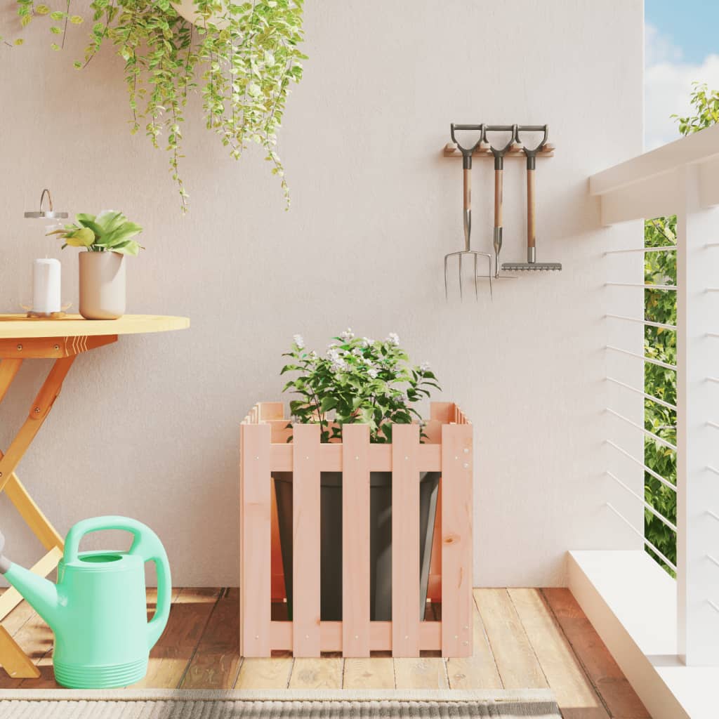 VIDAXL -Planungsbox mit Zaundesign 50x50x50 cm Solid Douglashout