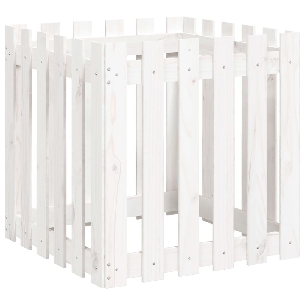 VIDAXL -Planungsbox mit Fechten 60x60x60 cm Festkiefer weiß