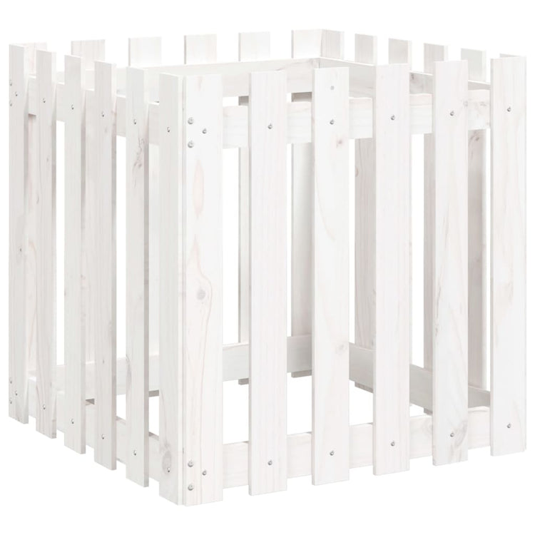 VIDAXL -Planungsbox mit Fechten 60x60x60 cm Festkiefer weiß