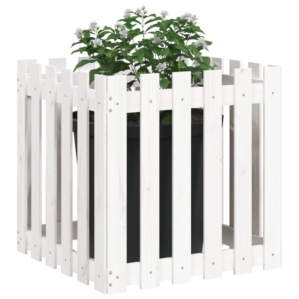 VIDAXL -Planungsbox mit Fechten 60x60x60 cm Festkiefer weiß