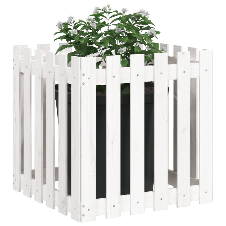 VIDAXL -Planungsbox mit Fechten 60x60x60 cm Festkiefer weiß