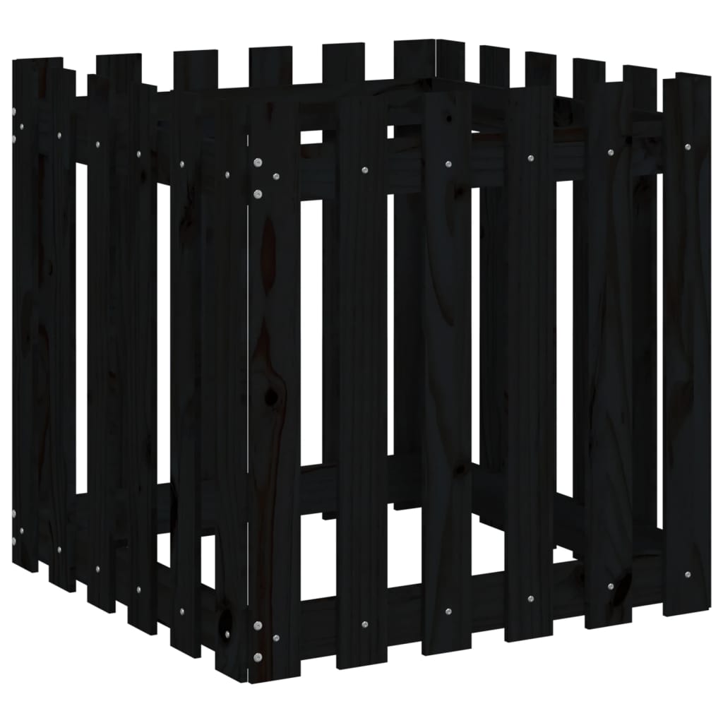 VIDAXL -Planungsbox mit Fechten 60x60x60 cm Festkiefer schwarz