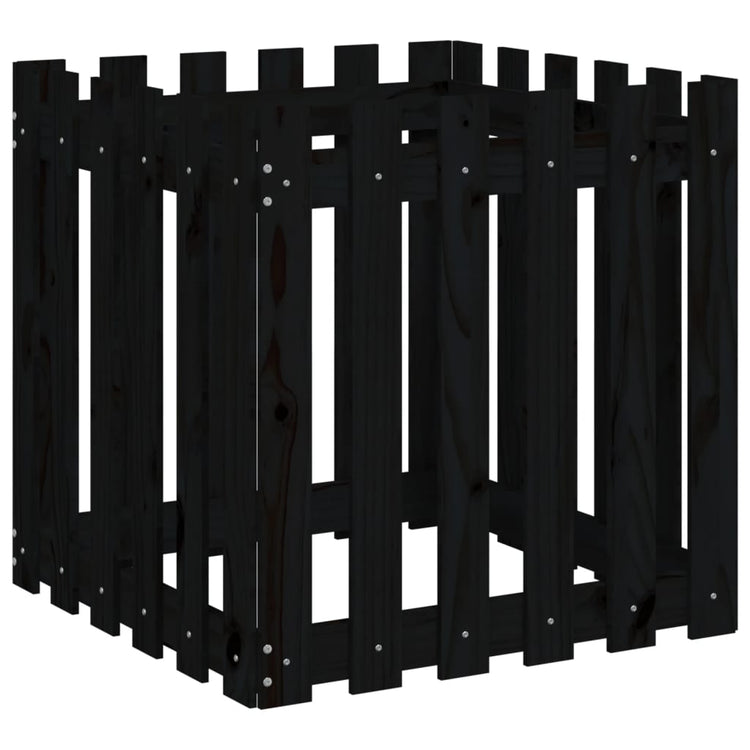 VIDAXL -Planungsbox mit Fechten 60x60x60 cm Festkiefer schwarz