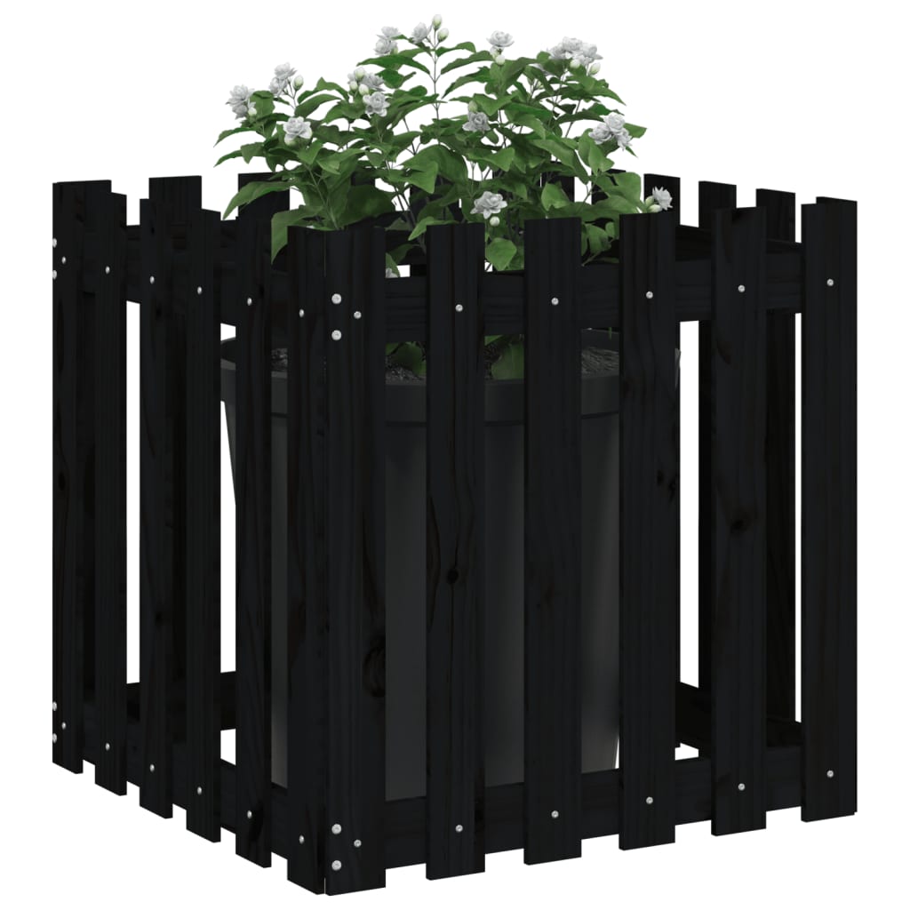VIDAXL -Planungsbox mit Fechten 60x60x60 cm Festkiefer schwarz