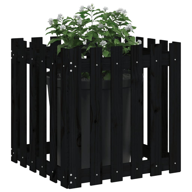 VIDAXL -Planungsbox mit Fechten 60x60x60 cm Festkiefer schwarz