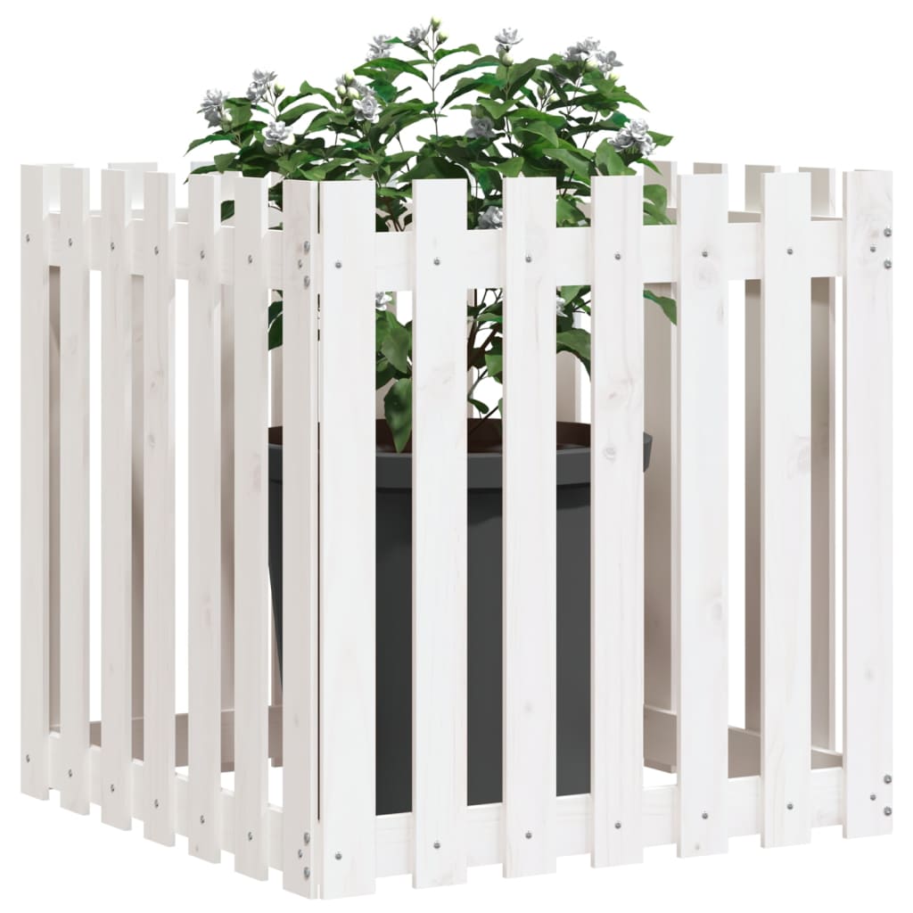 VIDAXL -Planungsbox mit Fechten 70x70x70 cm Festkiefer weiß