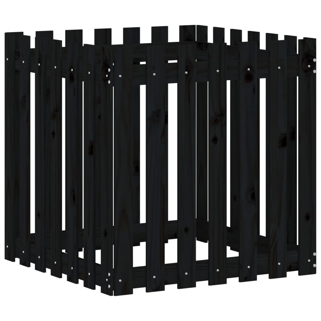 VIDAXL -Planungsbox mit Fechten 70x70x70 cm Festkiefer schwarz