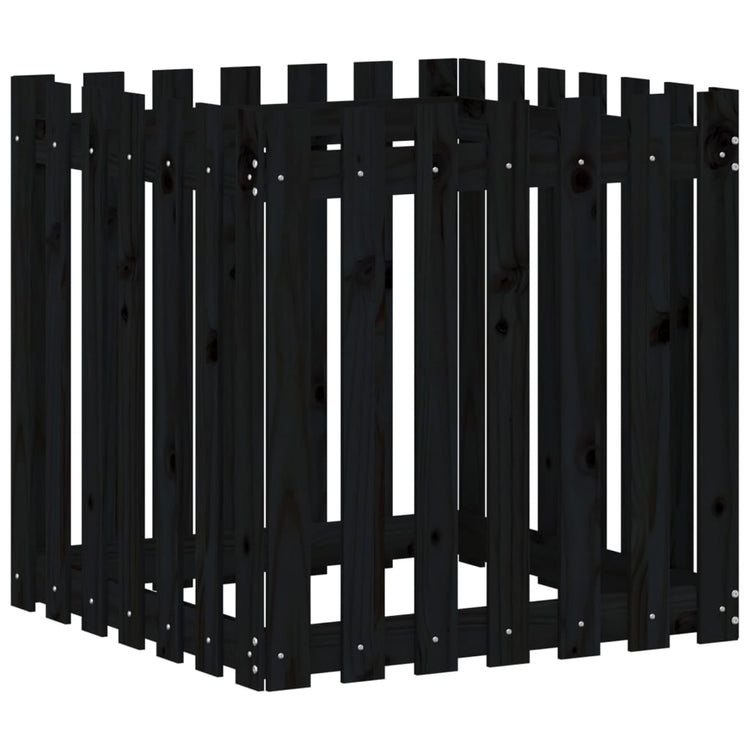 VIDAXL -Planungsbox mit Fechten 70x70x70 cm Festkiefer schwarz