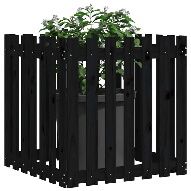 VIDAXL -Planungsbox mit Fechten 70x70x70 cm Festkiefer schwarz