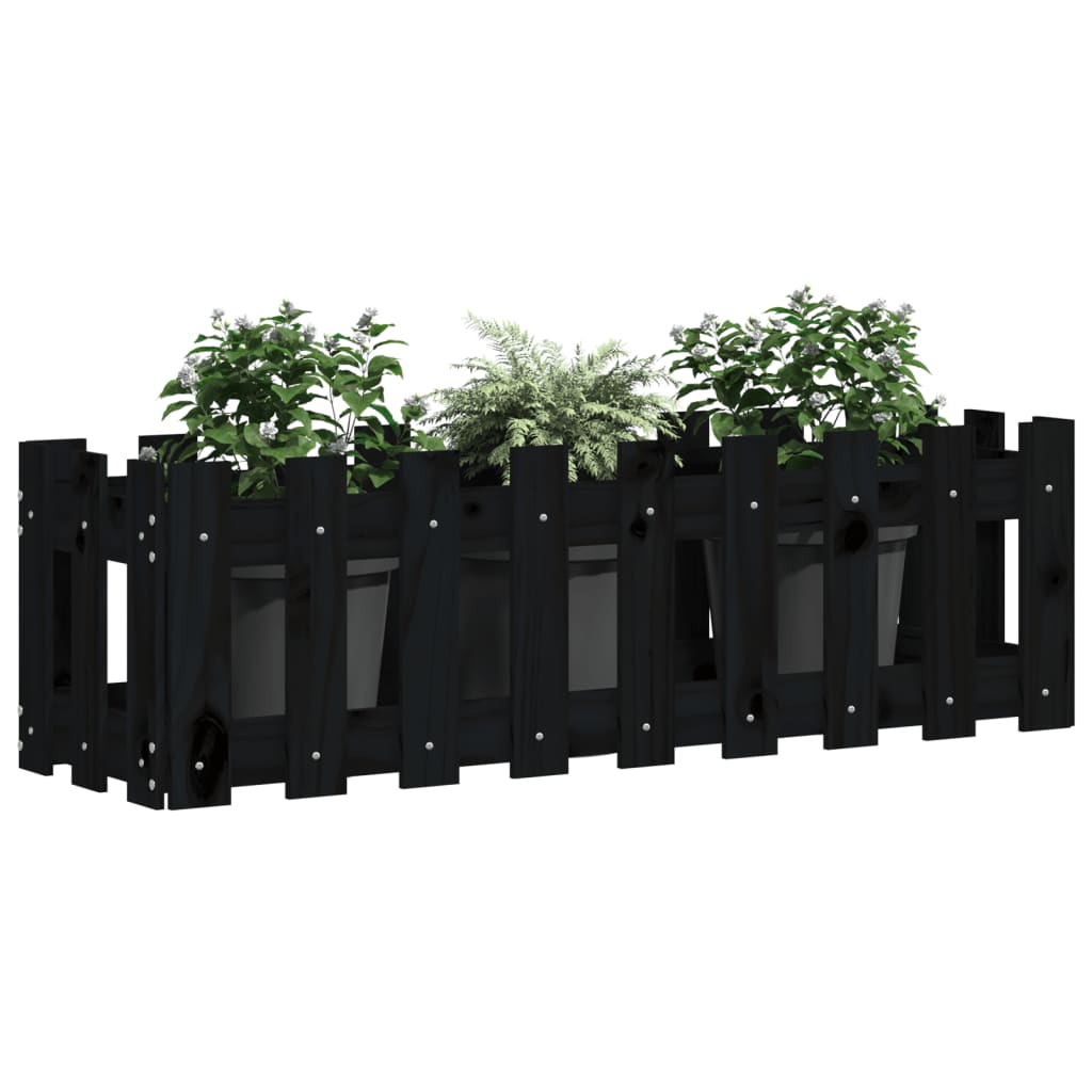 Vidaxl Pflanzer Insent Hek Design 100x30x30 cm Kiefernholz schwarz