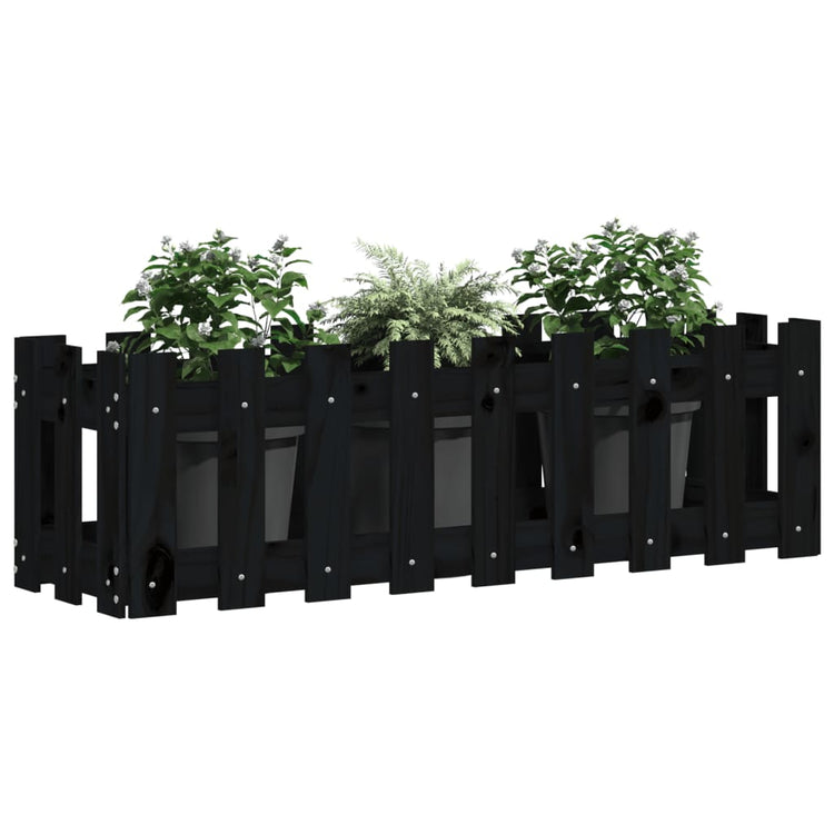 Vidaxl Pflanzer Insent Hek Design 100x30x30 cm Kiefernholz schwarz