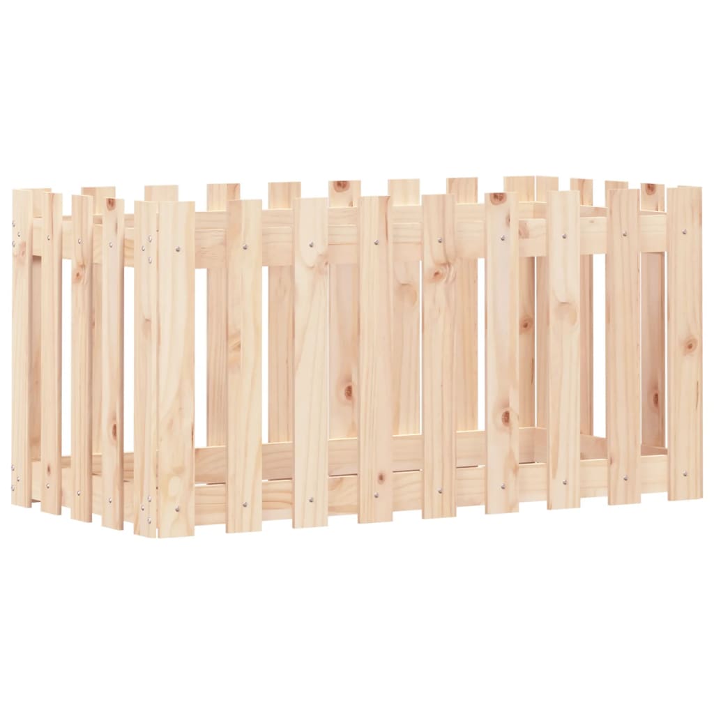 VIDAXL -Pflanzer mit einem Zaun 100x50x50 cm Kiefernholz angehoben