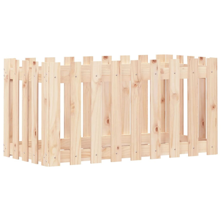 VIDAXL -Pflanzer mit einem Zaun 100x50x50 cm Kiefernholz angehoben