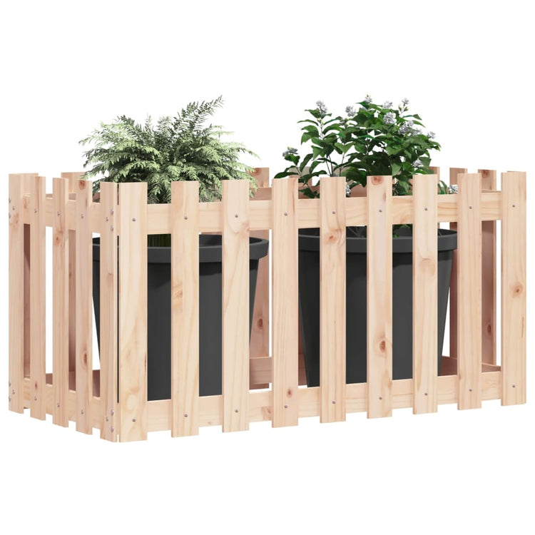 VIDAXL -Pflanzer mit einem Zaun 100x50x50 cm Kiefernholz angehoben