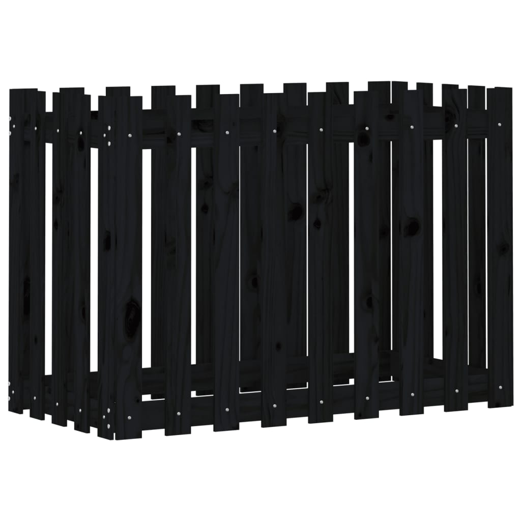 Vidaxl Pflanzterin verminderte HEK -Design 100x50x70 cm Kiefernholz schwarz schwarz