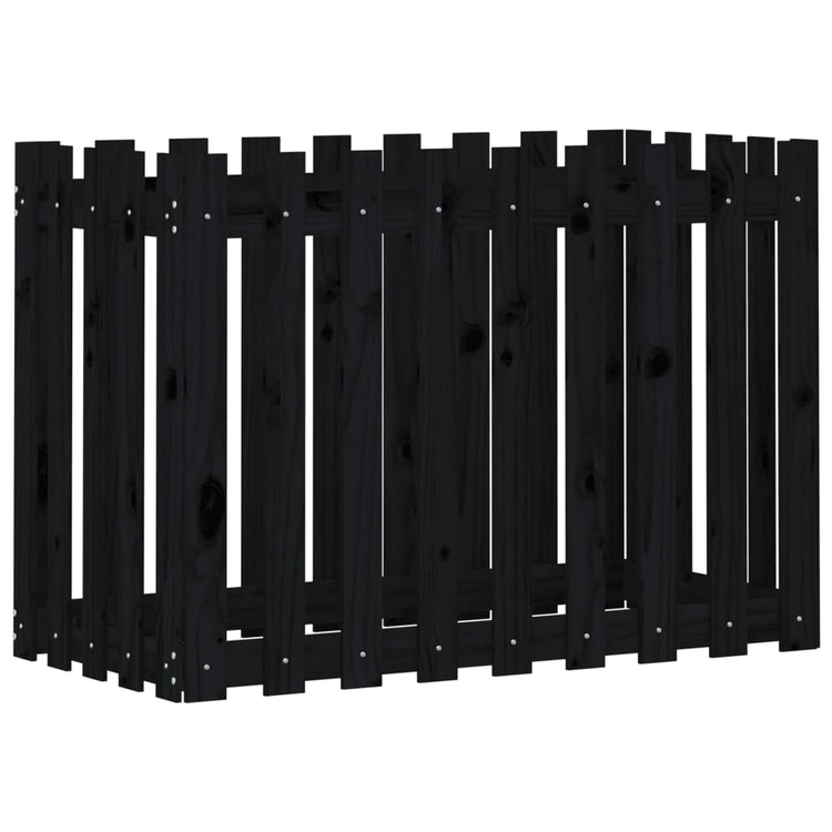 Vidaxl Pflanzterin verminderte HEK -Design 100x50x70 cm Kiefernholz schwarz schwarz