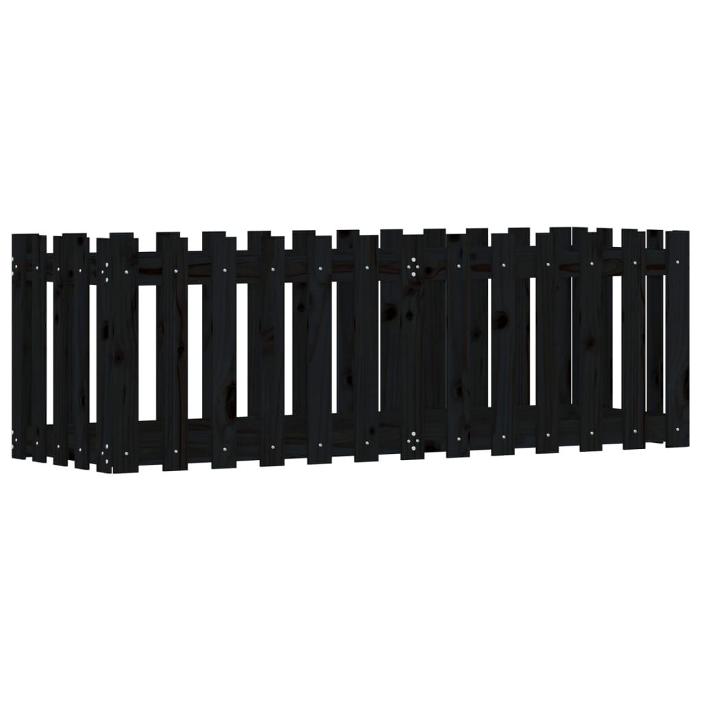 VIDAXL -Planungsbox erhöhte Zäune 150x50x50 cm Kiefernholz schwarz